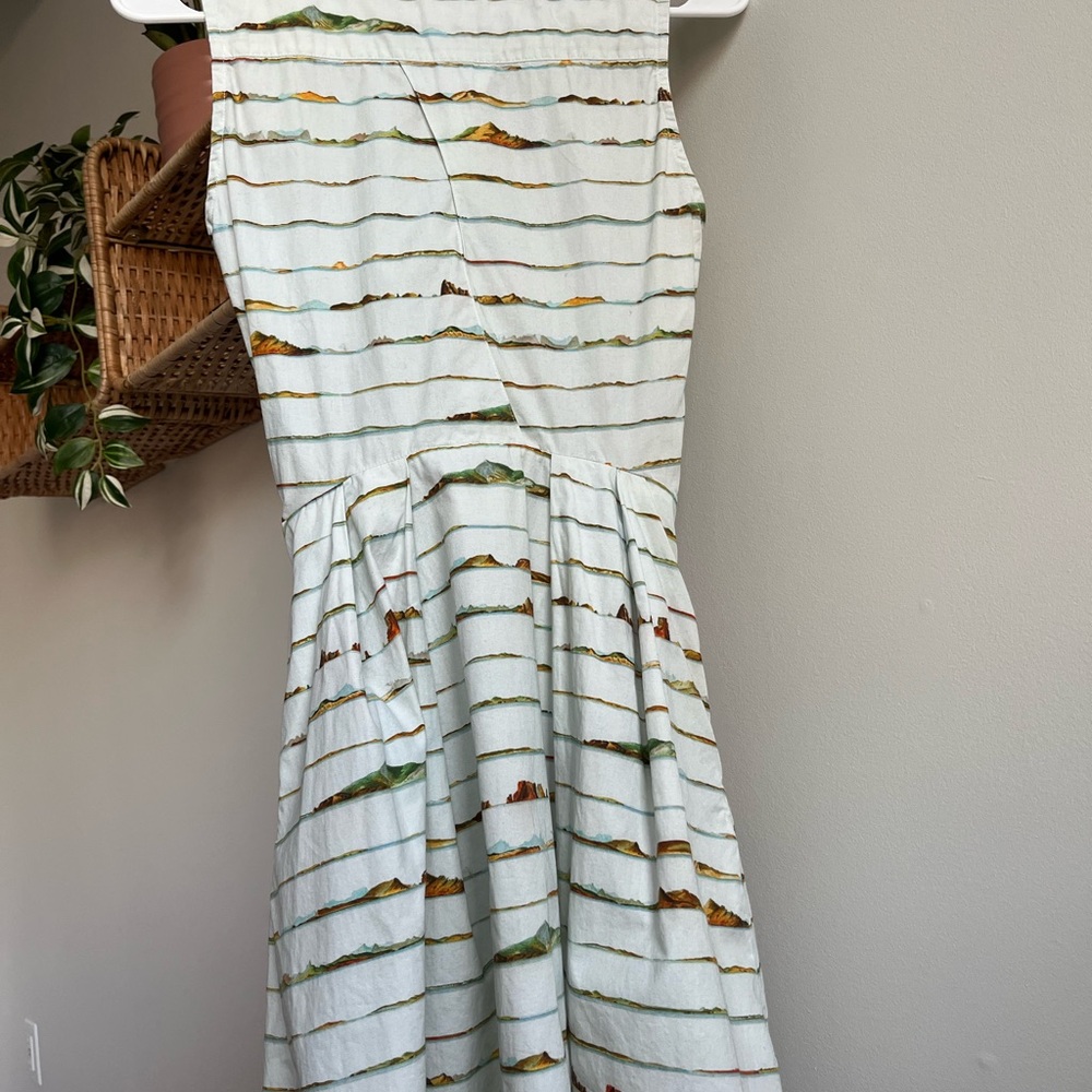 Samantha Pleet mountain print mini Dress from 2014 cut out collar vintage sezane - Picture 10 of 10